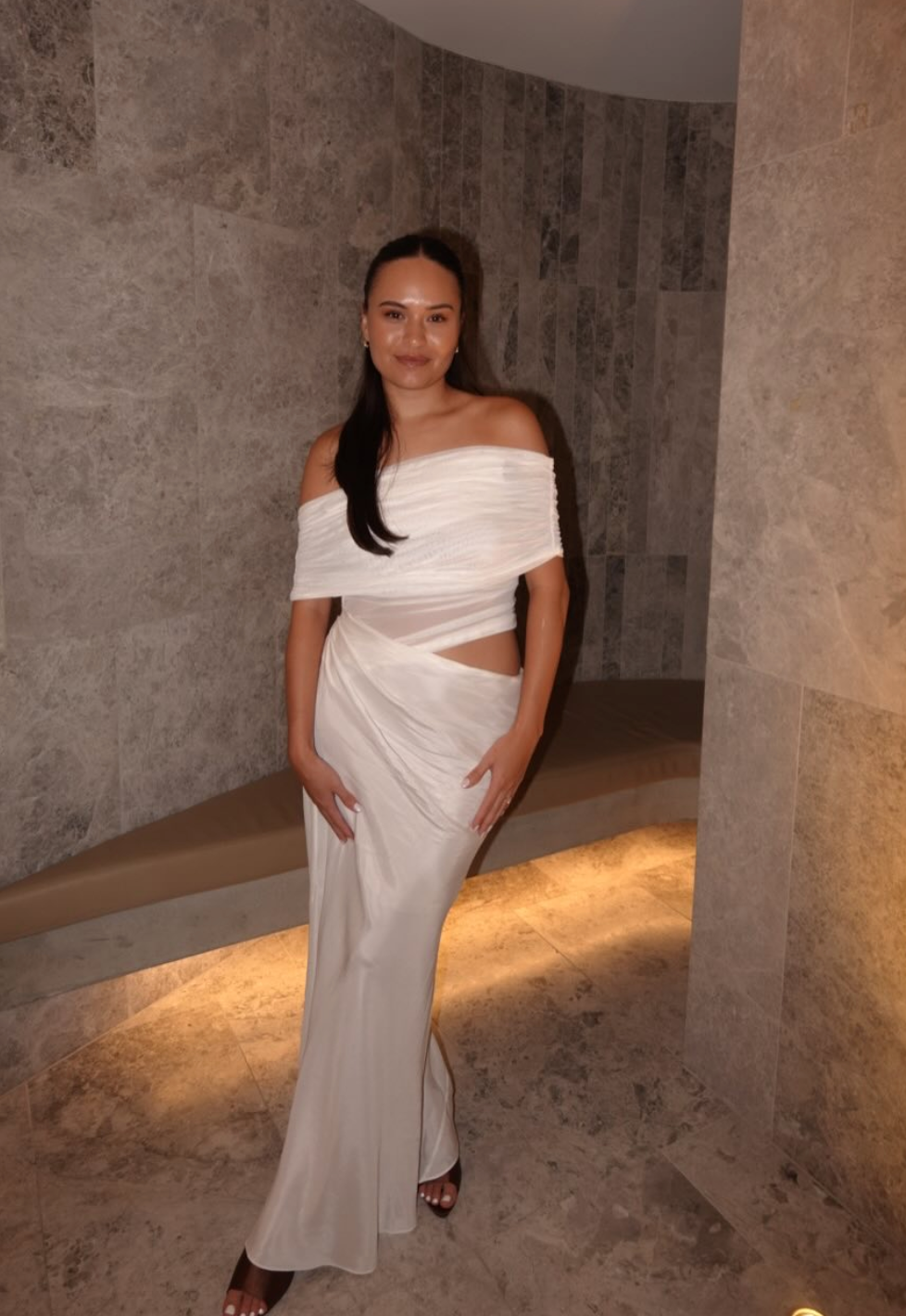 benni nico off shoulder maxi dress Benni